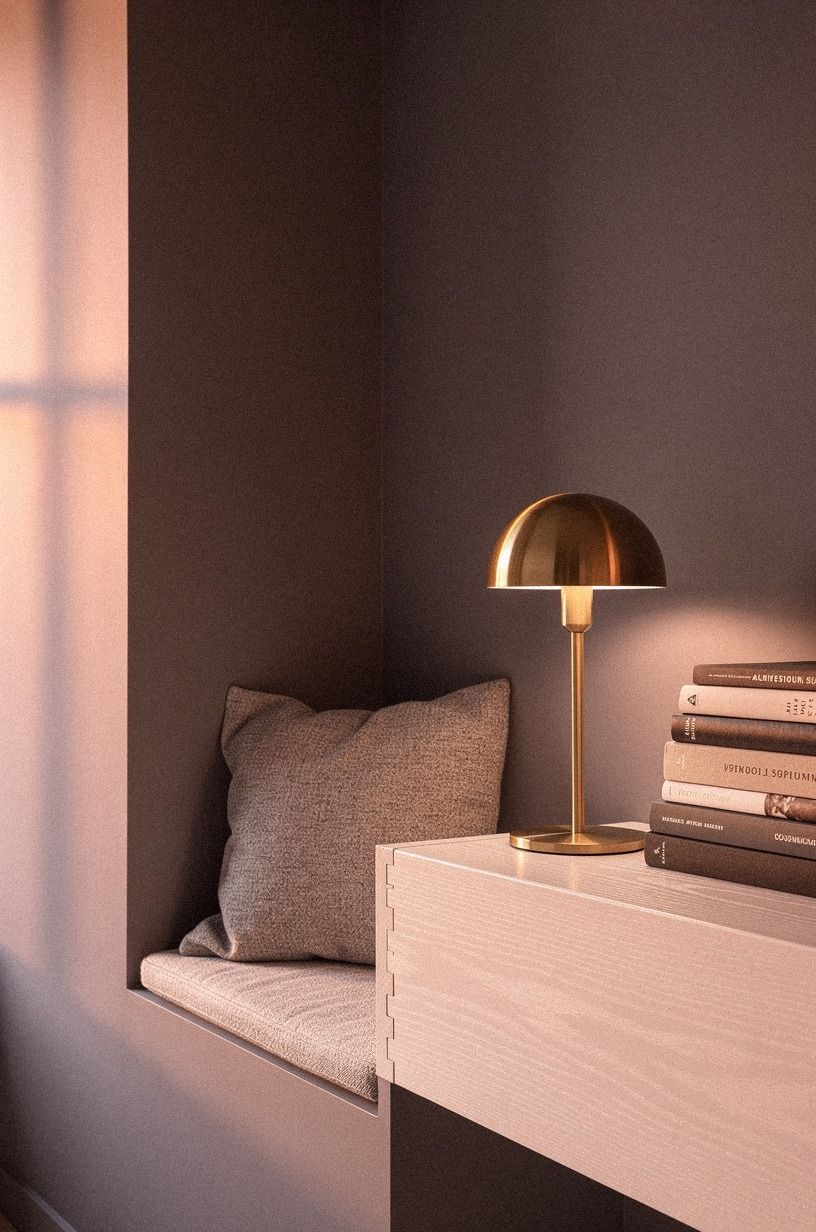 Use an Edison brass lamp on the ledge