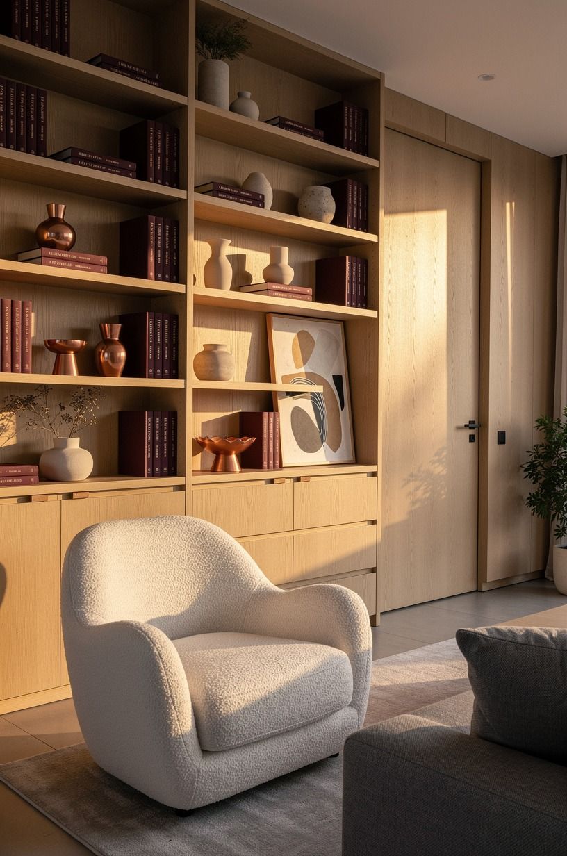 Flank the doorway with twin built-ins