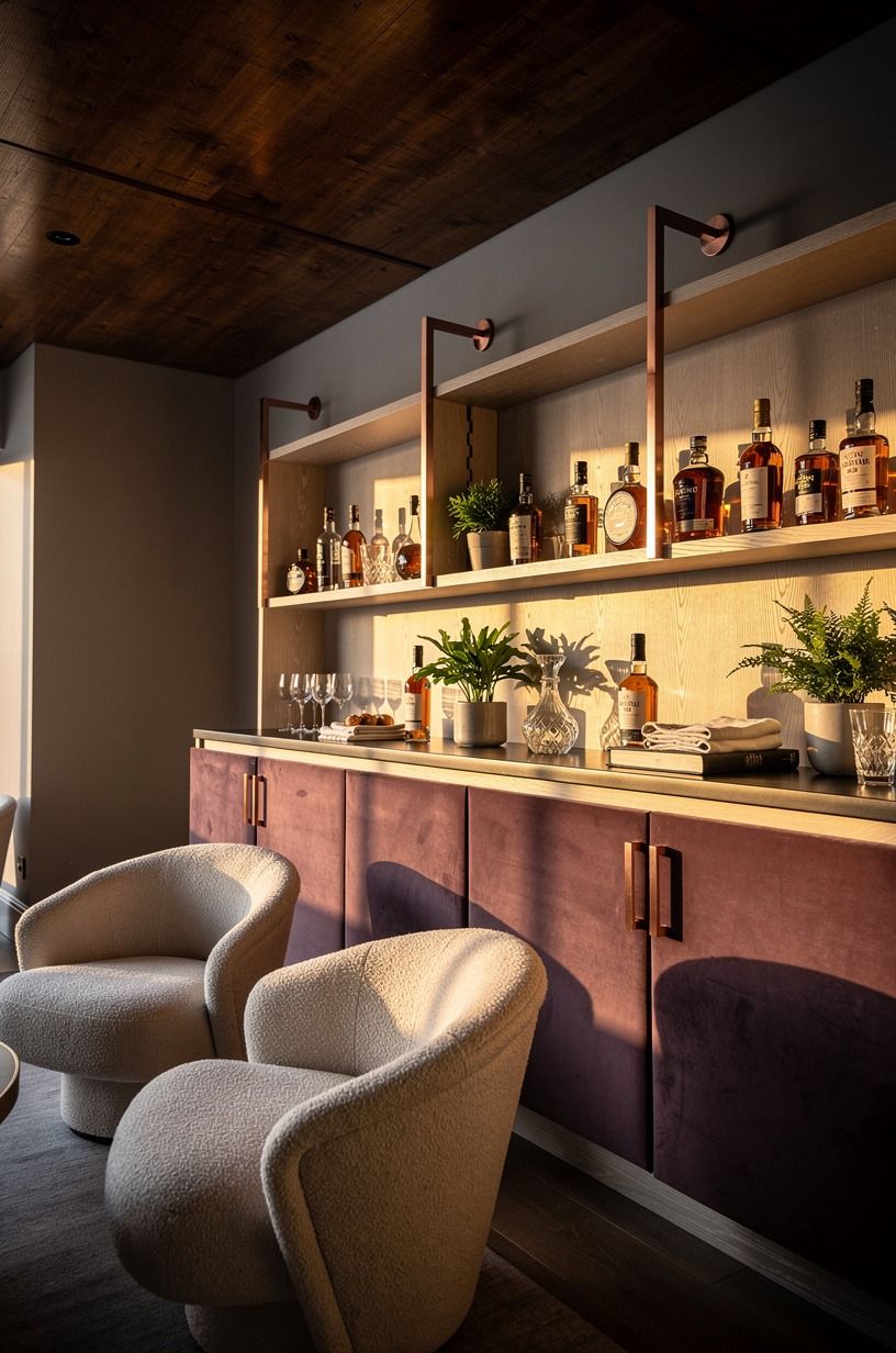 Paint the ceiling a barrel-room brown