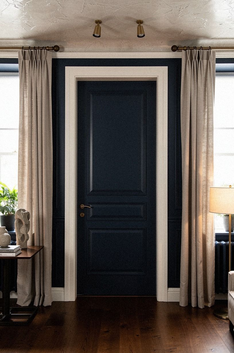 I softened the reveal with linen curtains