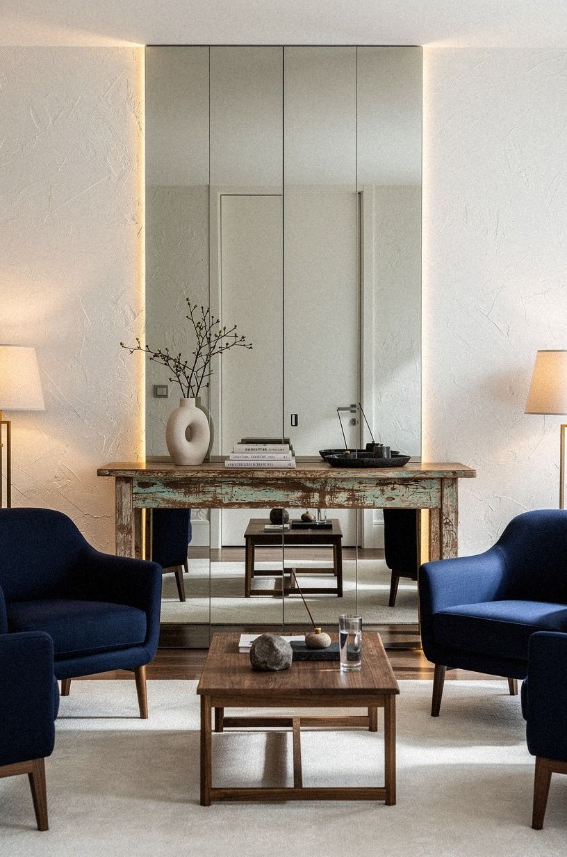 Disguise the passage with mirrored wall panels