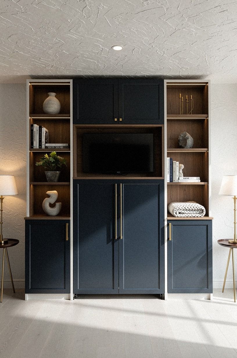 Turn the entrance into a media cabinet (Storage that earns the floor space)