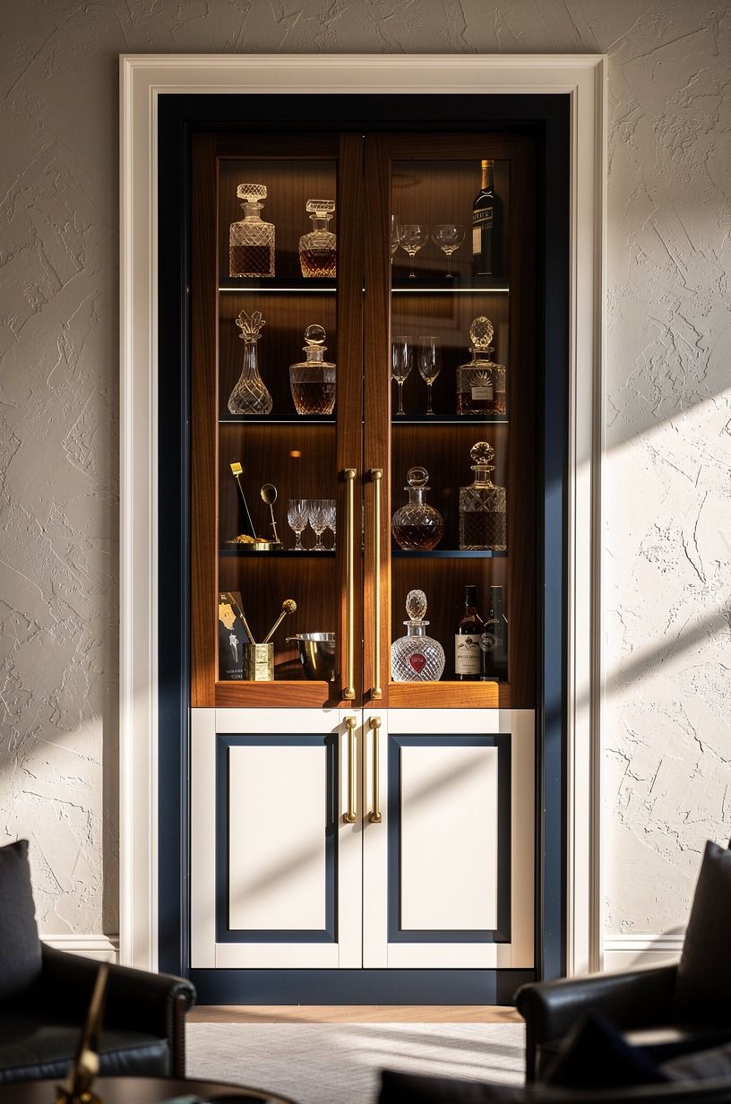 Place a drinks cabinet behind glass doors