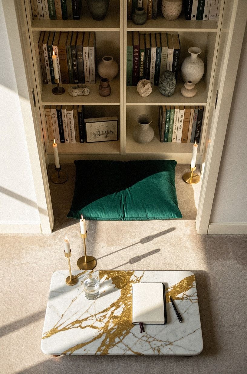 Finish with a candlelit mini library