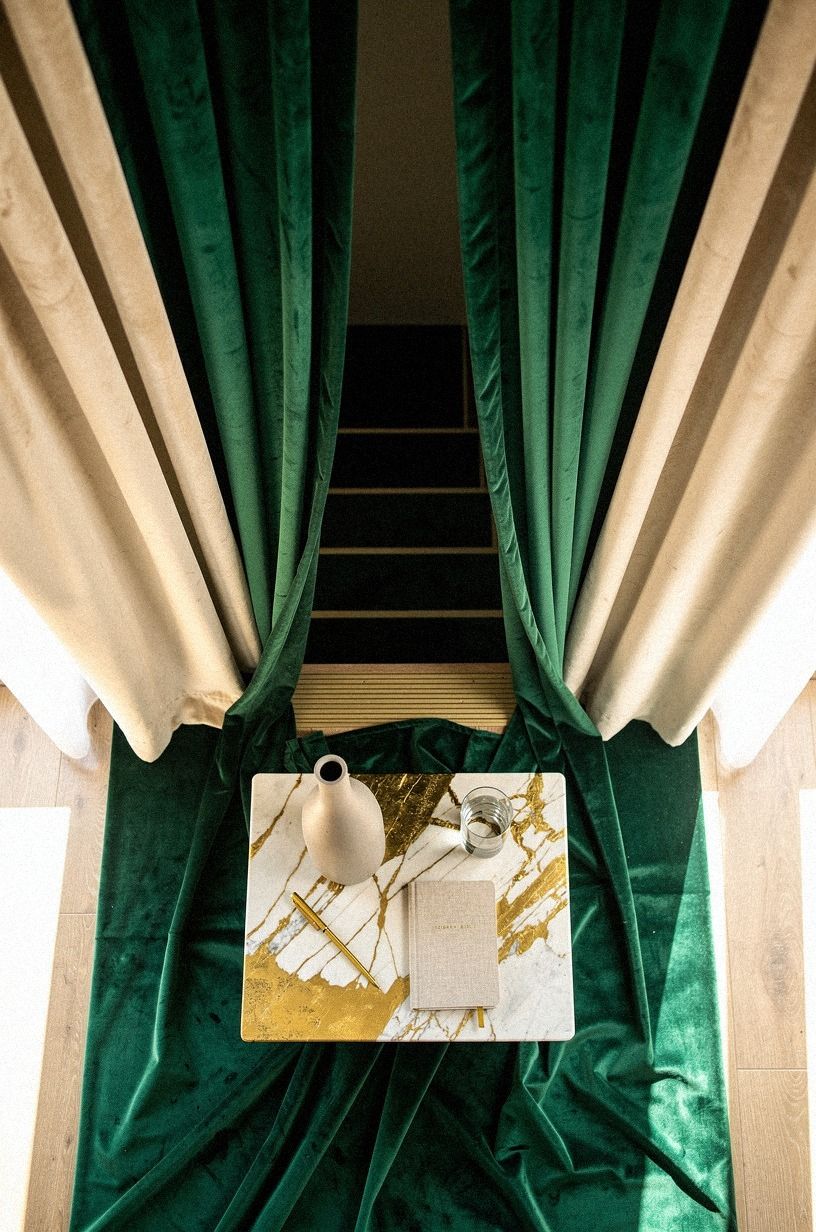Dress the passage with velvet drapery panels