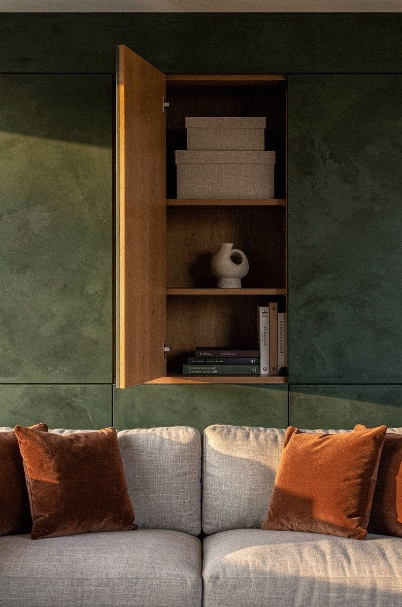 Line the reveal with warm oak veneer