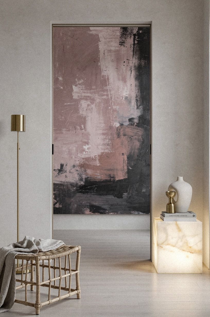 Mask the joint with oversized abstract art