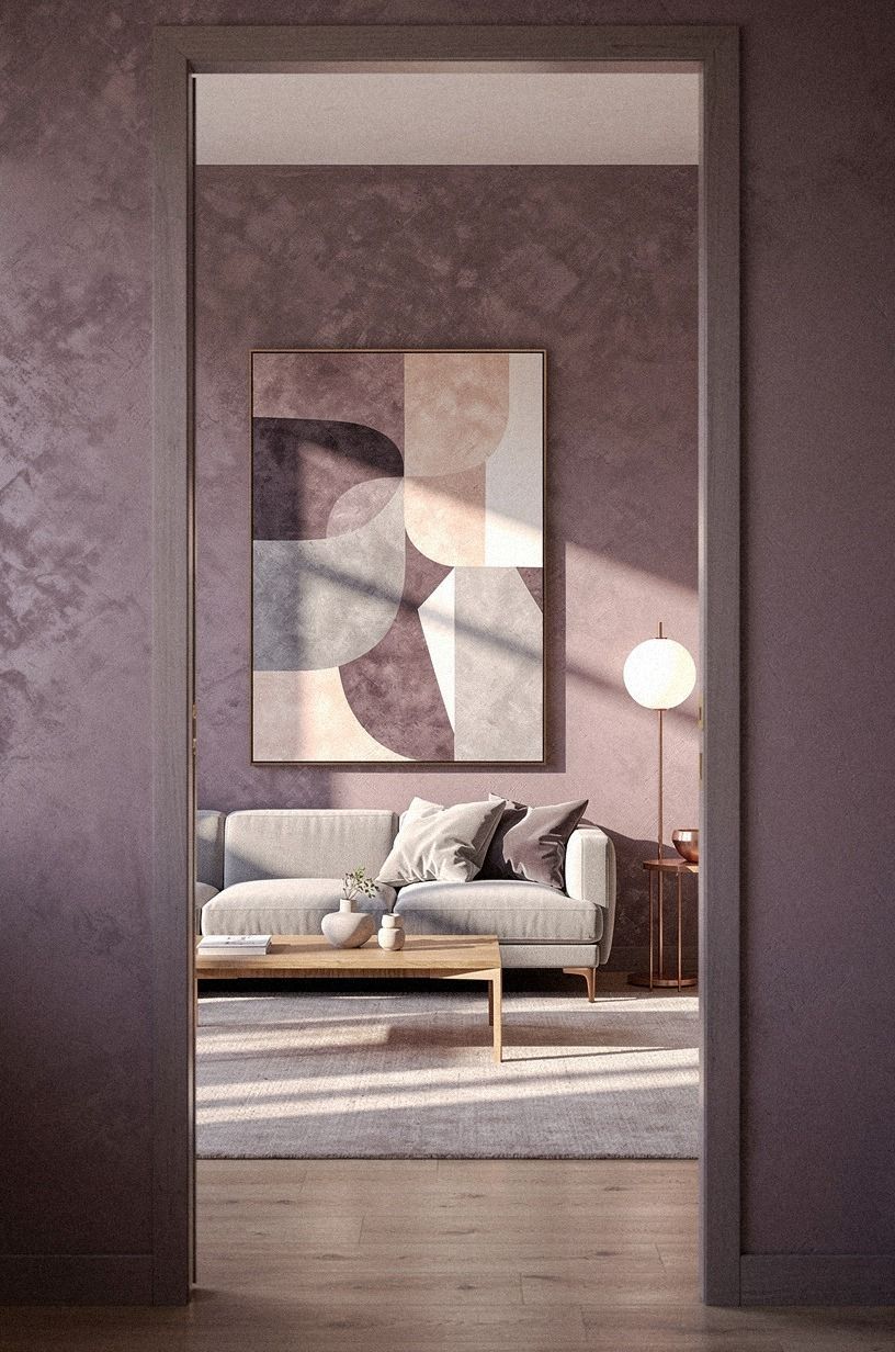 cover the door with a single oversized piece of art