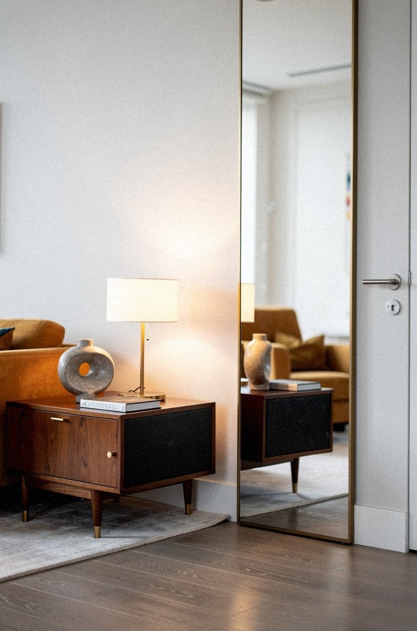 disguise the door as a full-length mirror panel