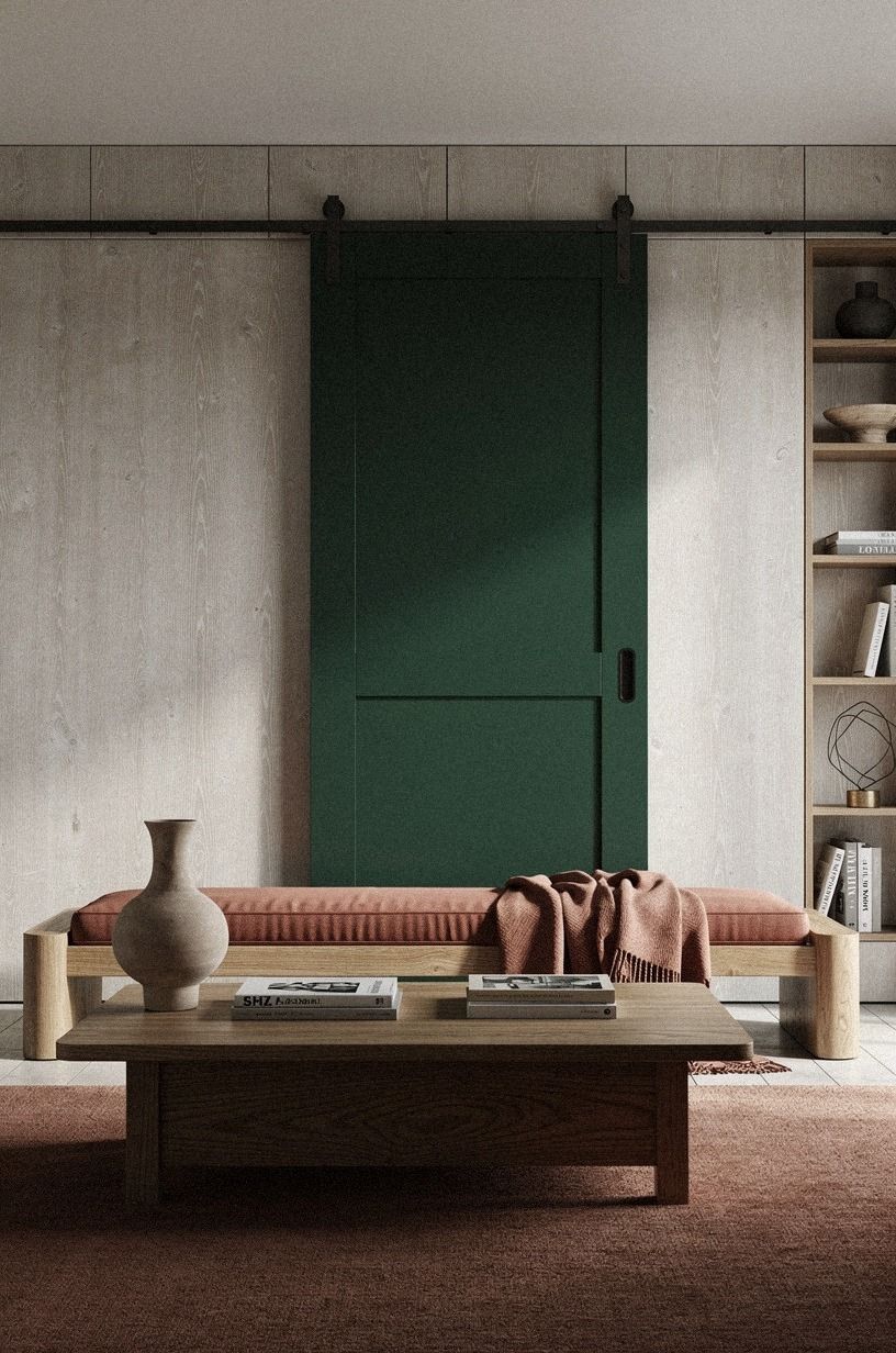 swap the door for a sliding barn-style panel that disappears into the wall