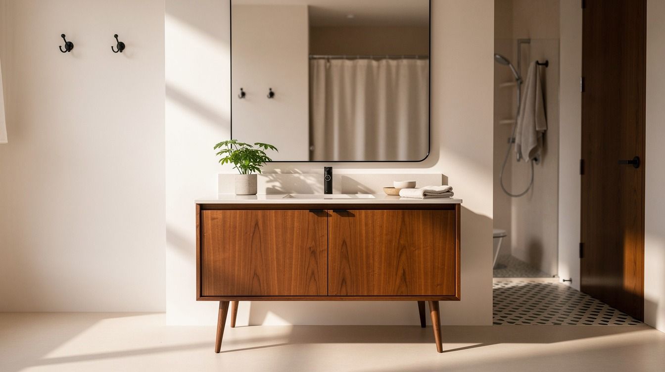 12 Mid-Century Modern Bathroom Ideas for Apartments Without Renovating