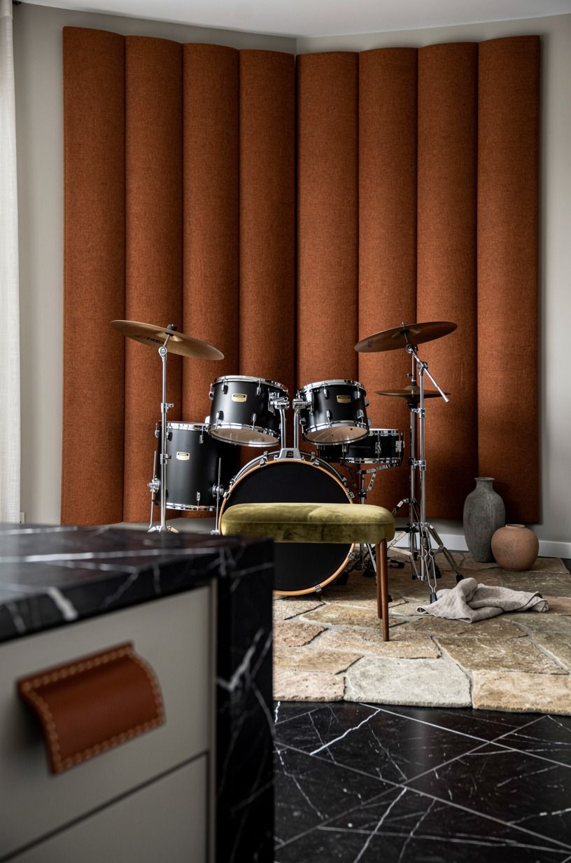 Create a drum corner with felt panels