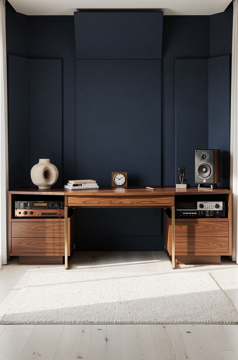 Put your desk on the short wall, not the long one