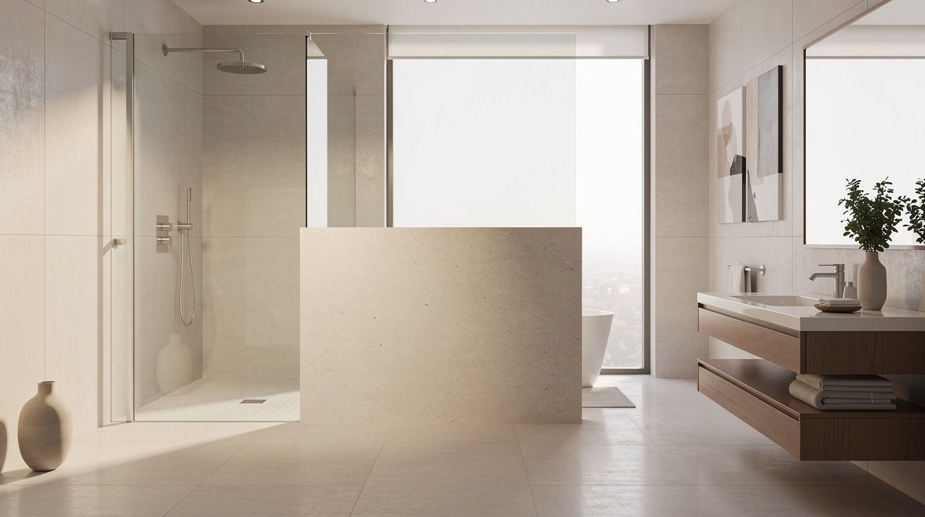 Easy Open Shower With a Half Wall Ideas for More Privacy Without Closing In