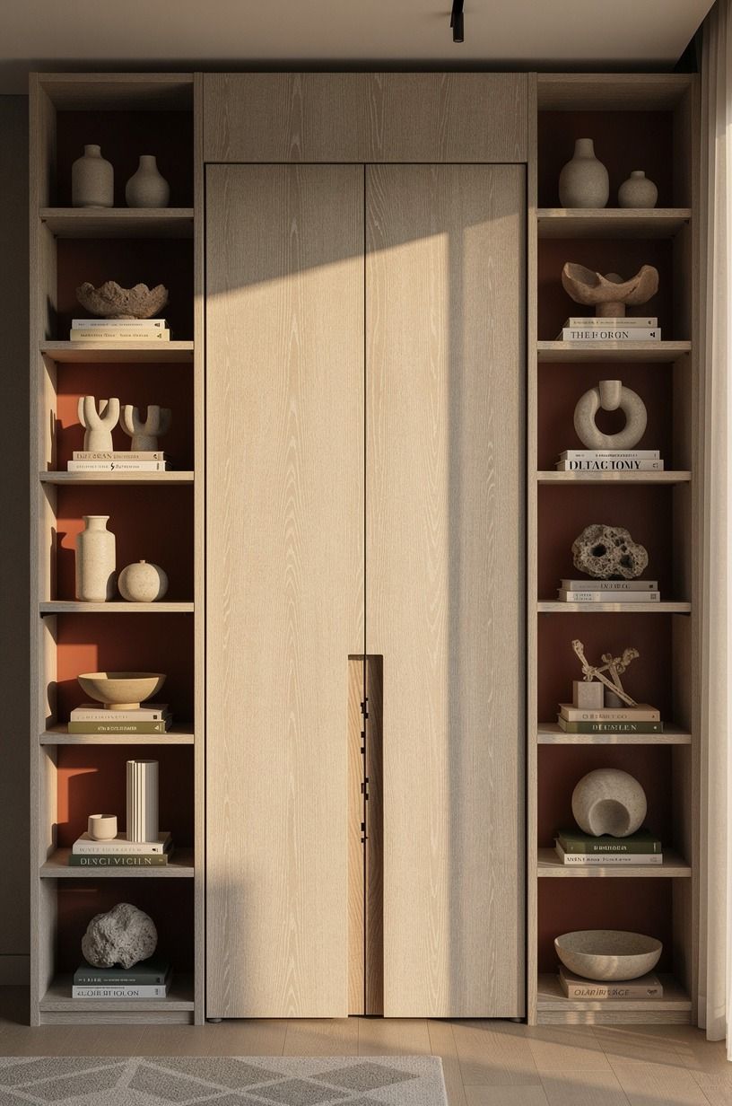 Disguise the door with floor-to-ceiling book spines