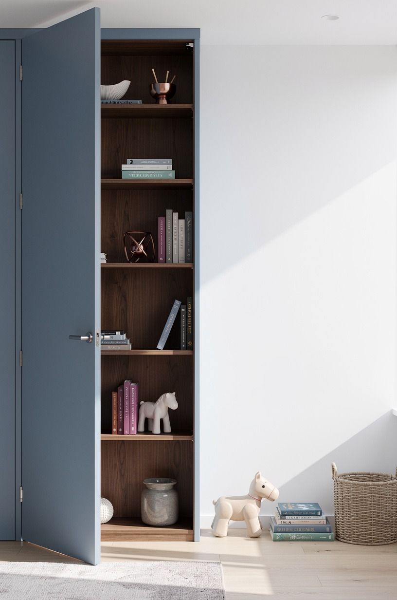 Paint the bookcase in a storybook blue