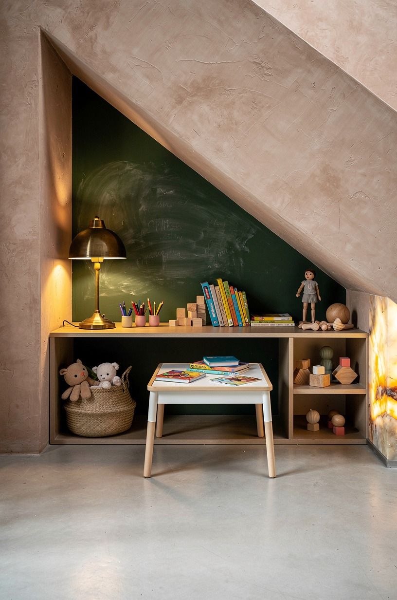 Paint the back wall with chalkboard green