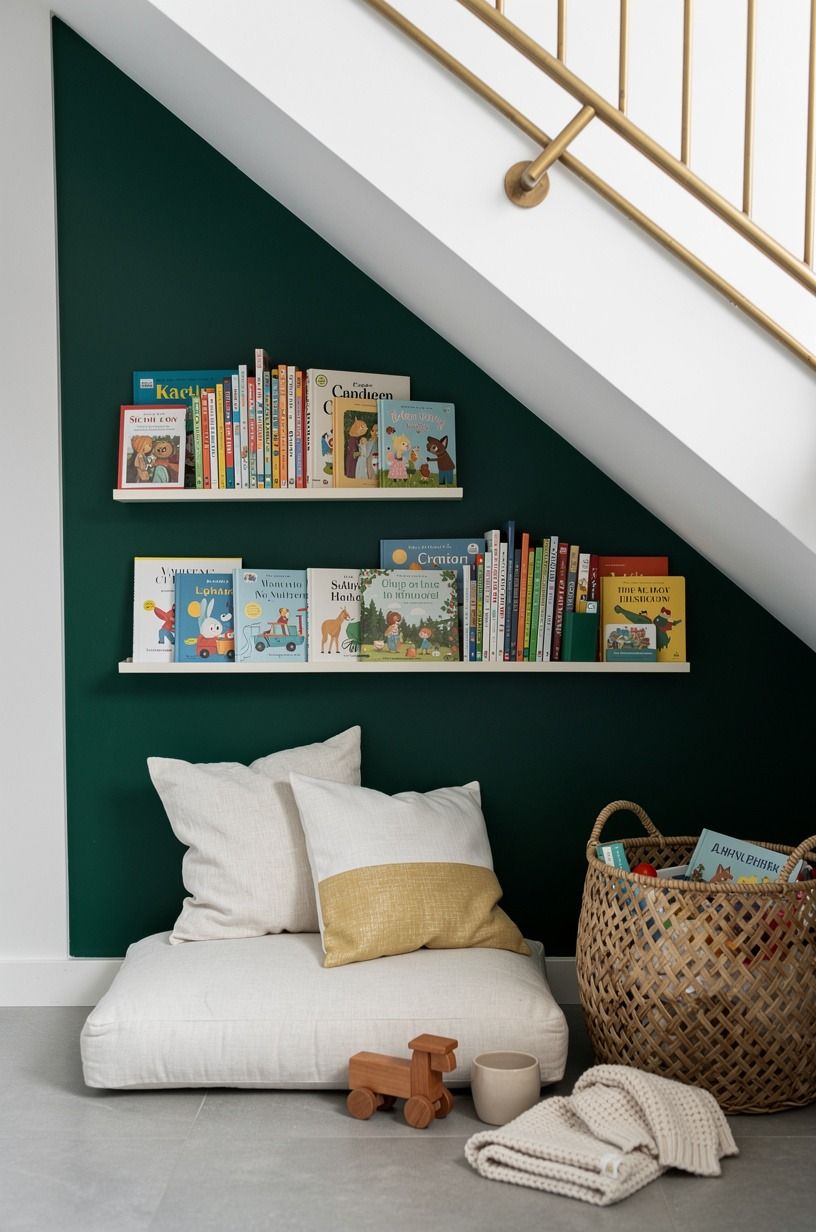 Run picture ledges for front-facing books