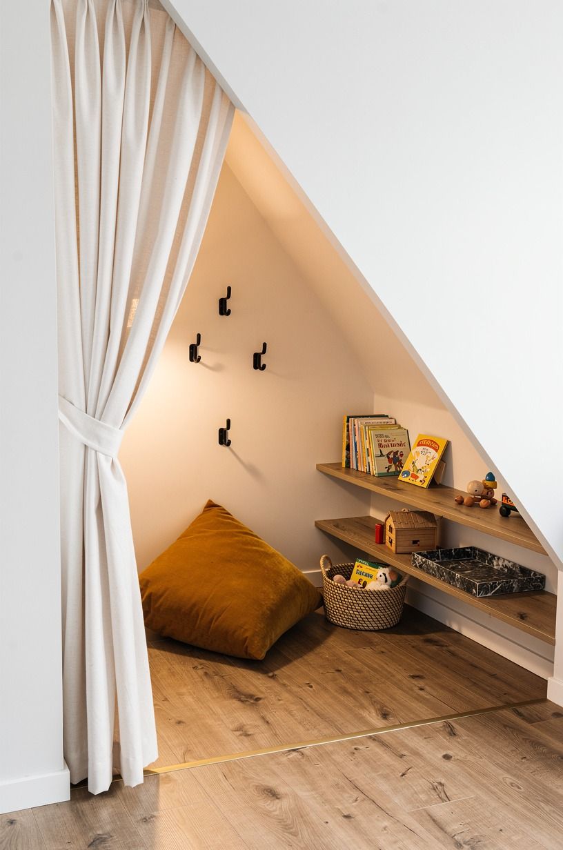 Hang cafe curtains for a tucked-away nook