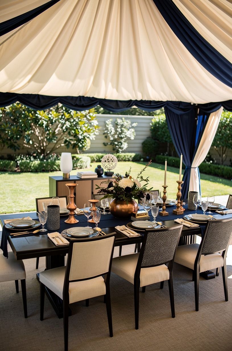 Drape a tented roof over dinner