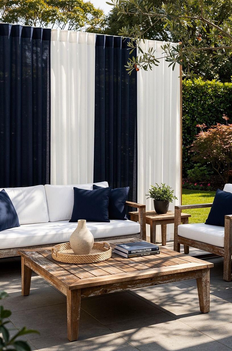 Hang a fabric screen where the railing feels exposed