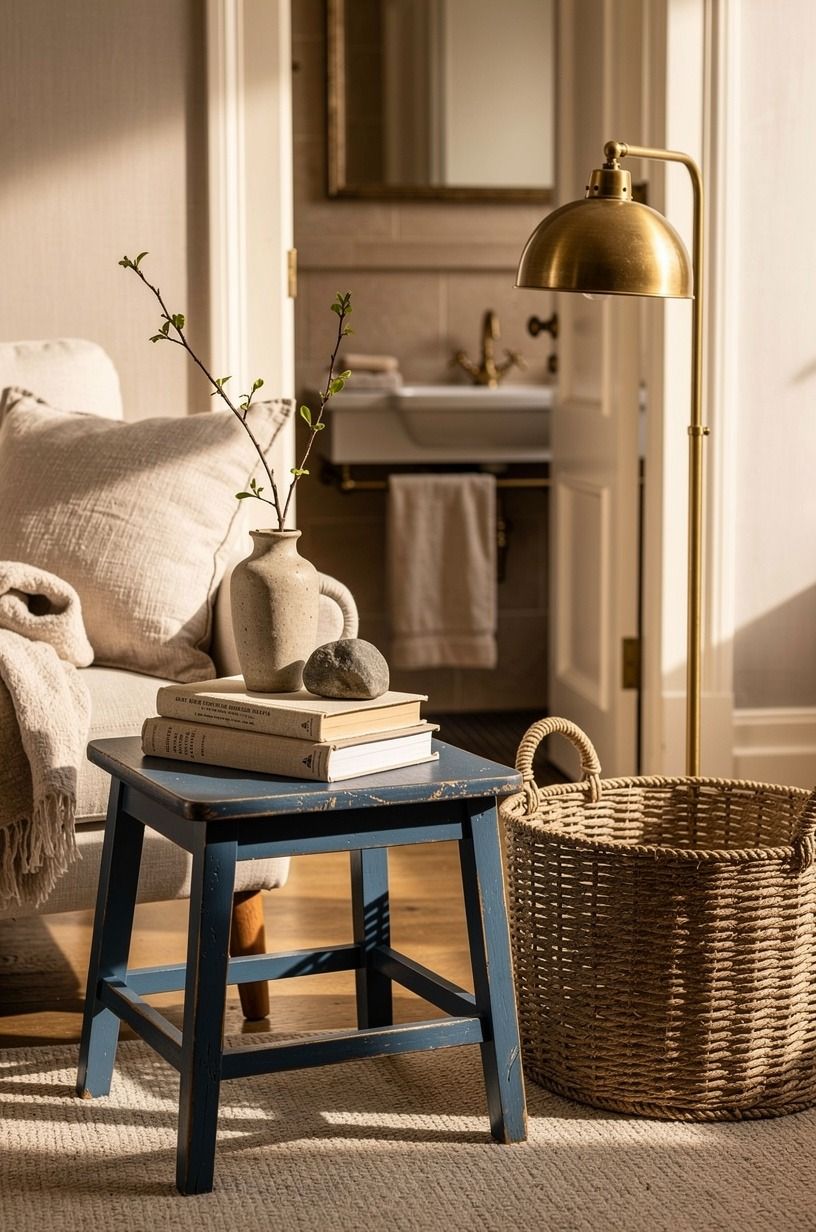 Add a Blue Stool Instead of Another Basket