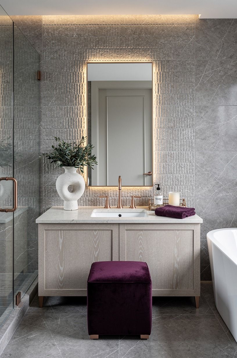 Aim a Wall Wash Across Textured Tile