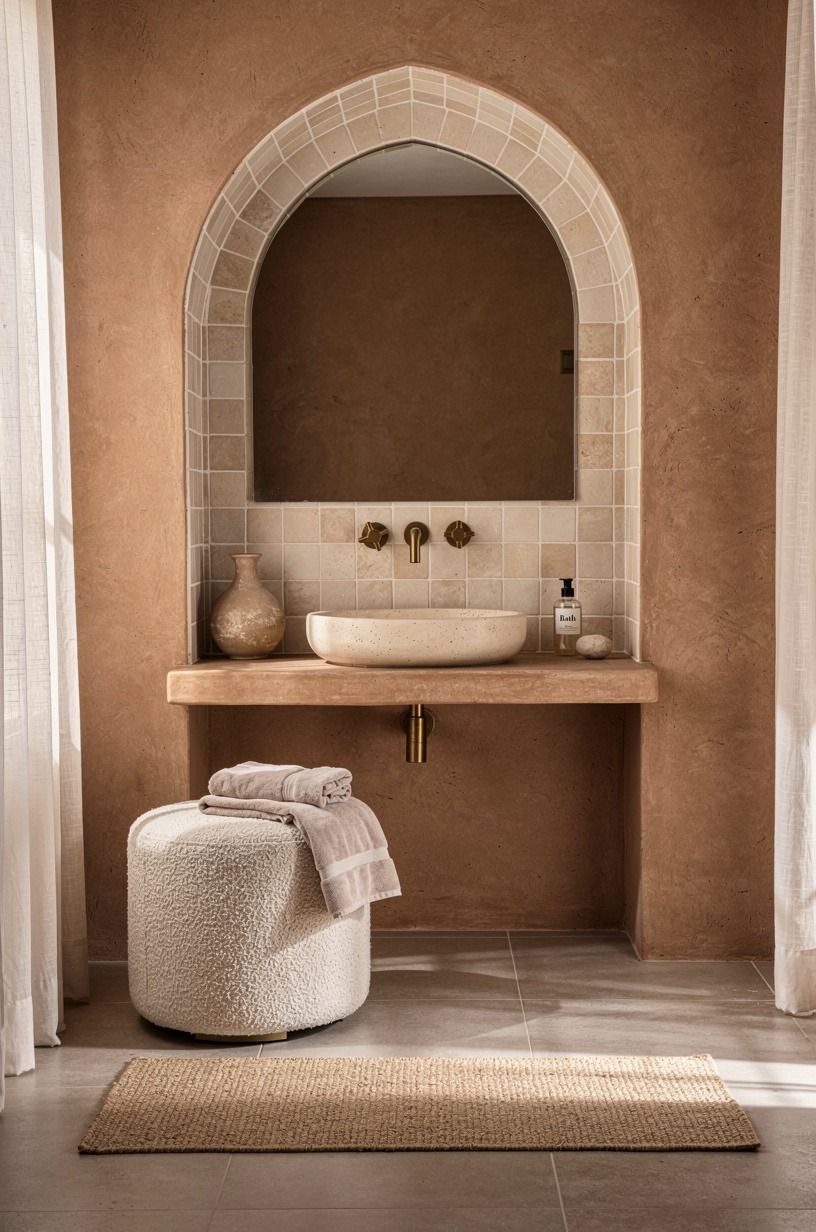 Anchor arabic bathroom design with a tiled arch