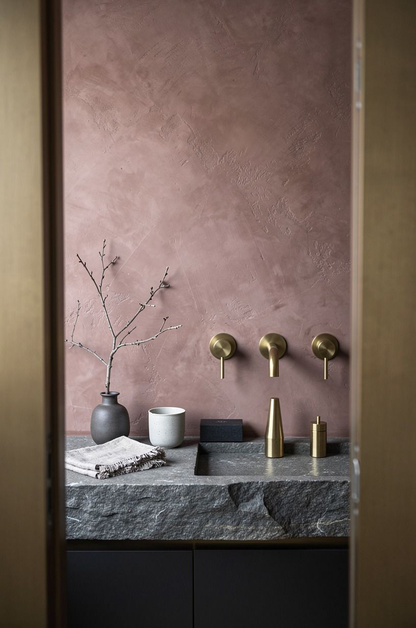 Anchor the sink with a stone-look tray