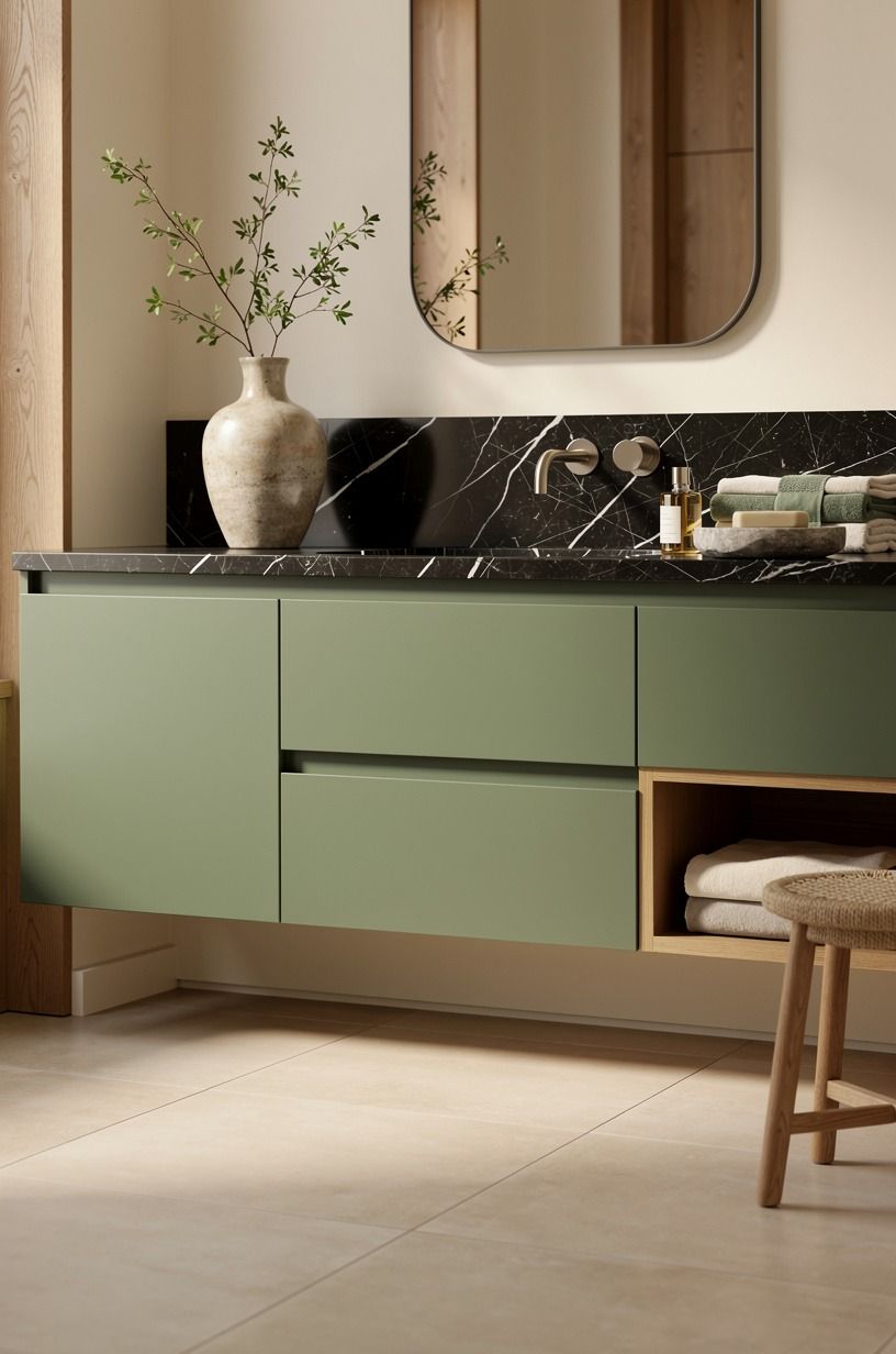 Anchor the vanity with a green that can take steam