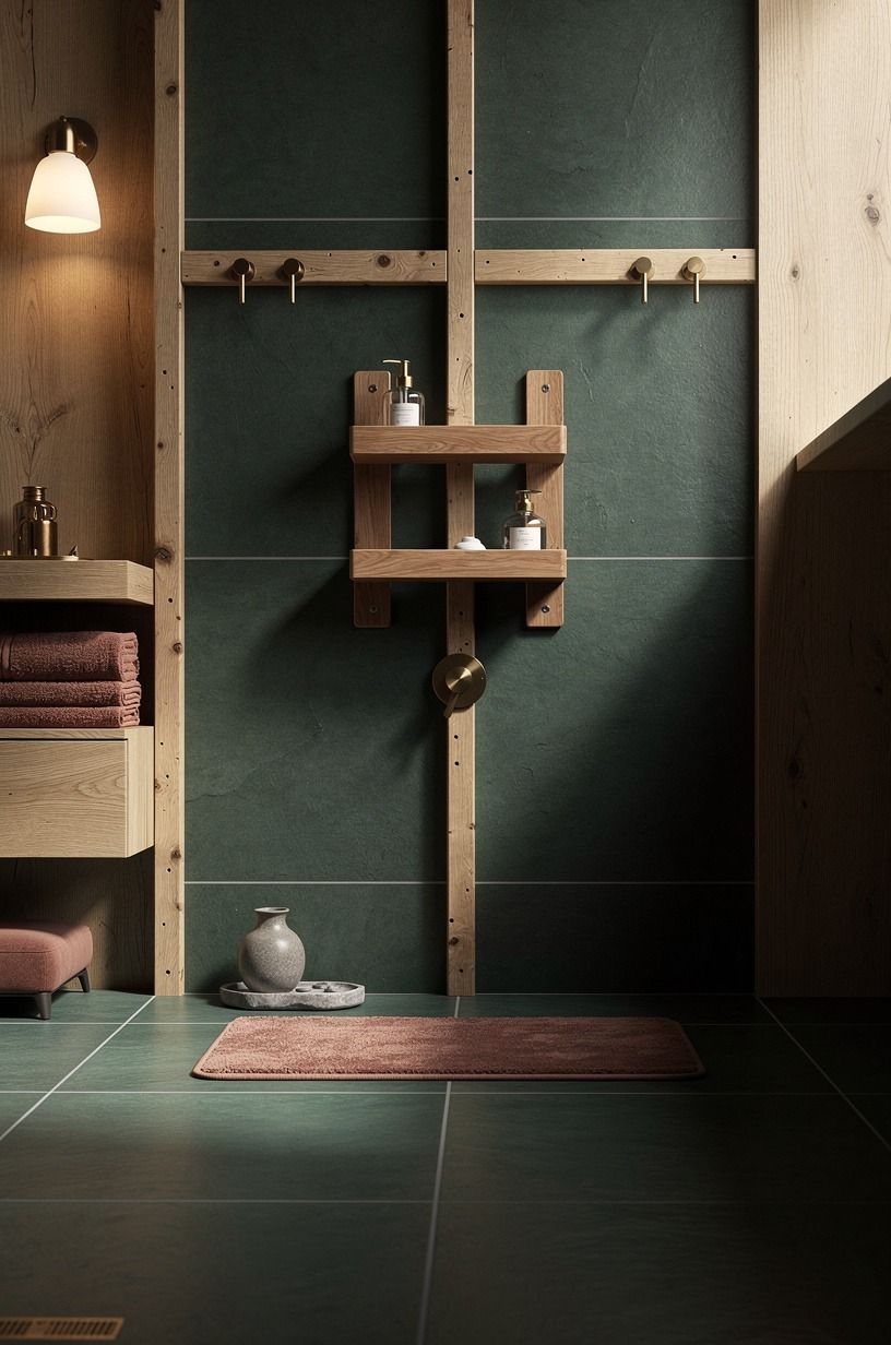 Anchor your teak shower organizer into real support