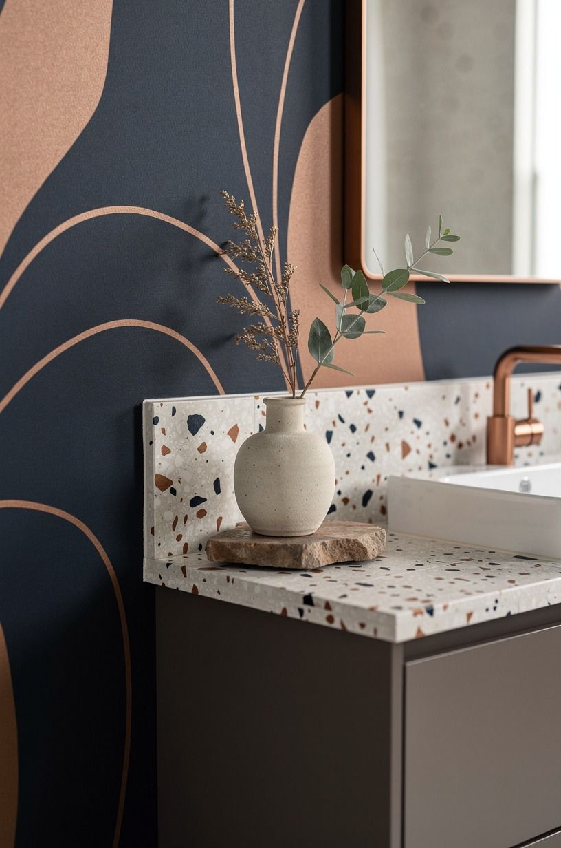 Build a Bold Wallpaper Moment Behind the Vanity