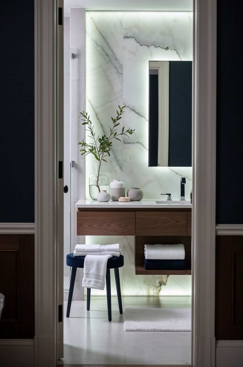 Build a Niche That Glows After Dark (cool shower lighting)