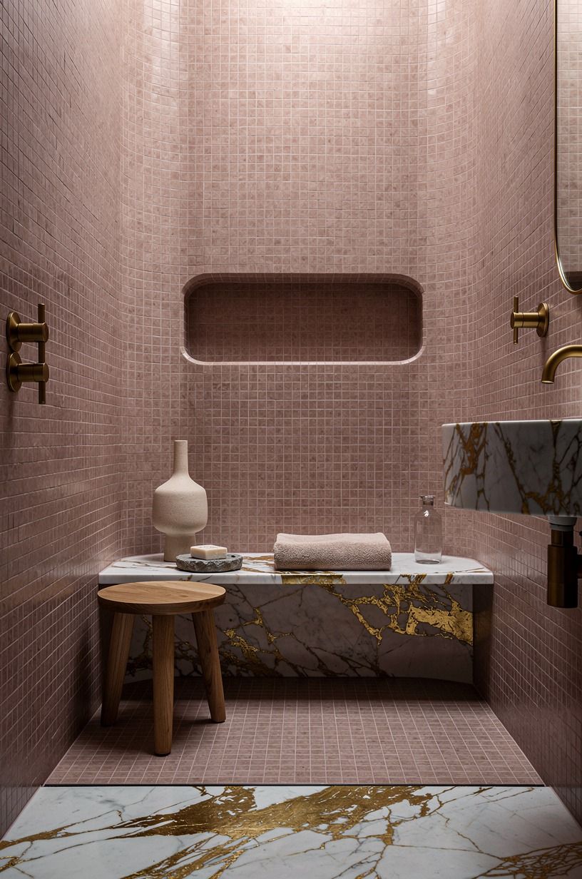 Build a quiet shower with hand-glazed zellige