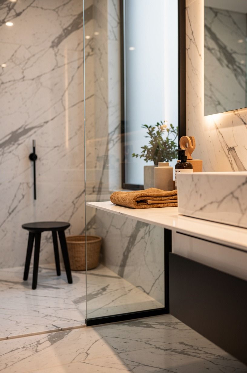 Build a removable renter ledge beside the glass