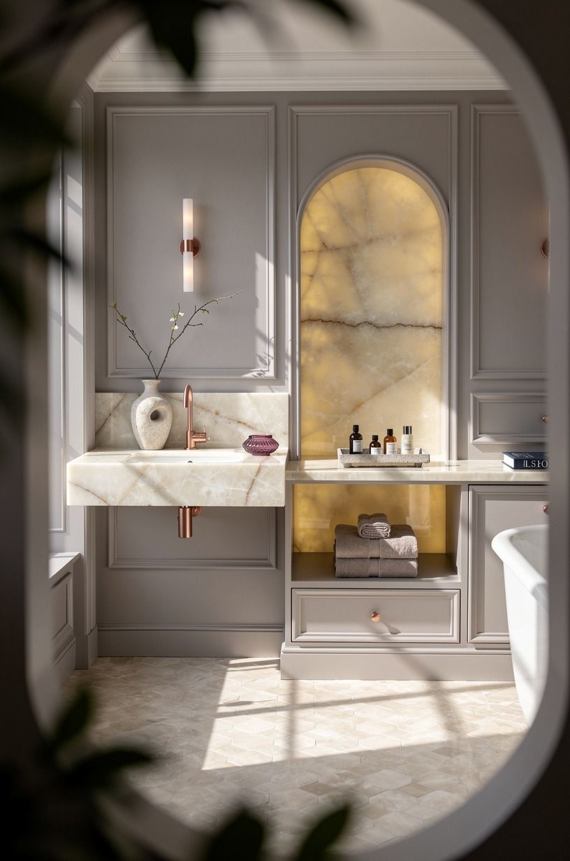 Build a zellige crema floor and decor palette from the ground up