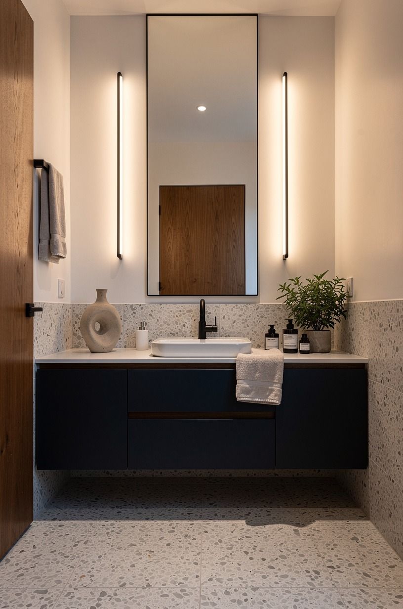Build The Three-Height Light Stack around the vanity