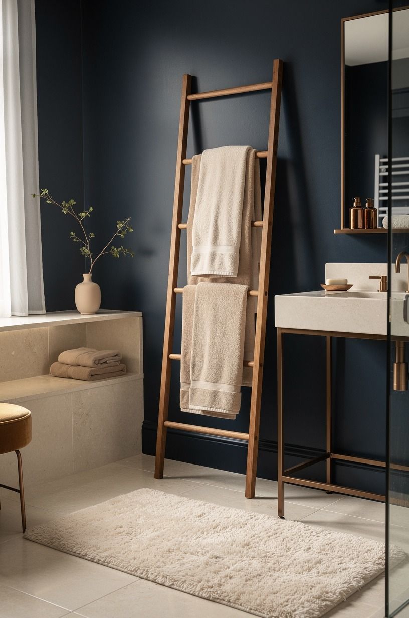 Build The Towel Ladder Rule with one warm neutral