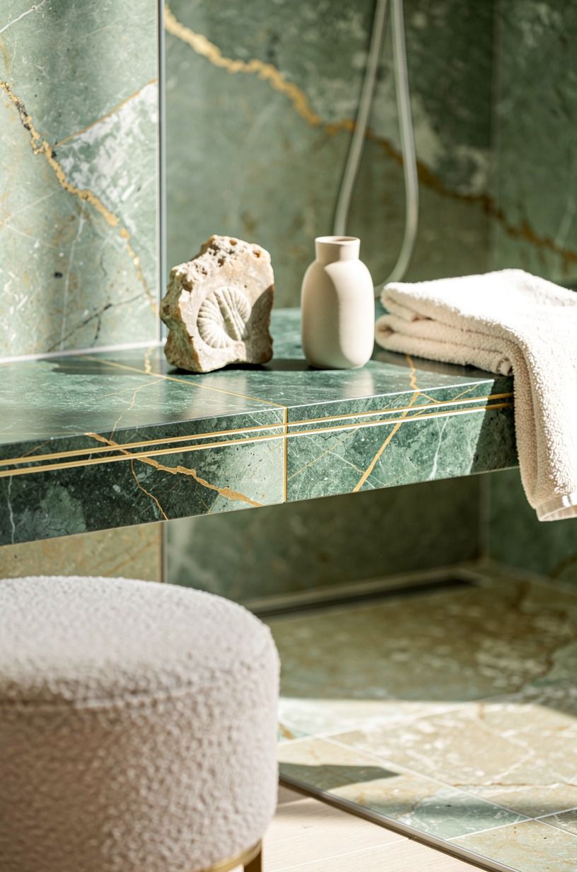 Build the Two-Stone Rule into a shower stone shelf