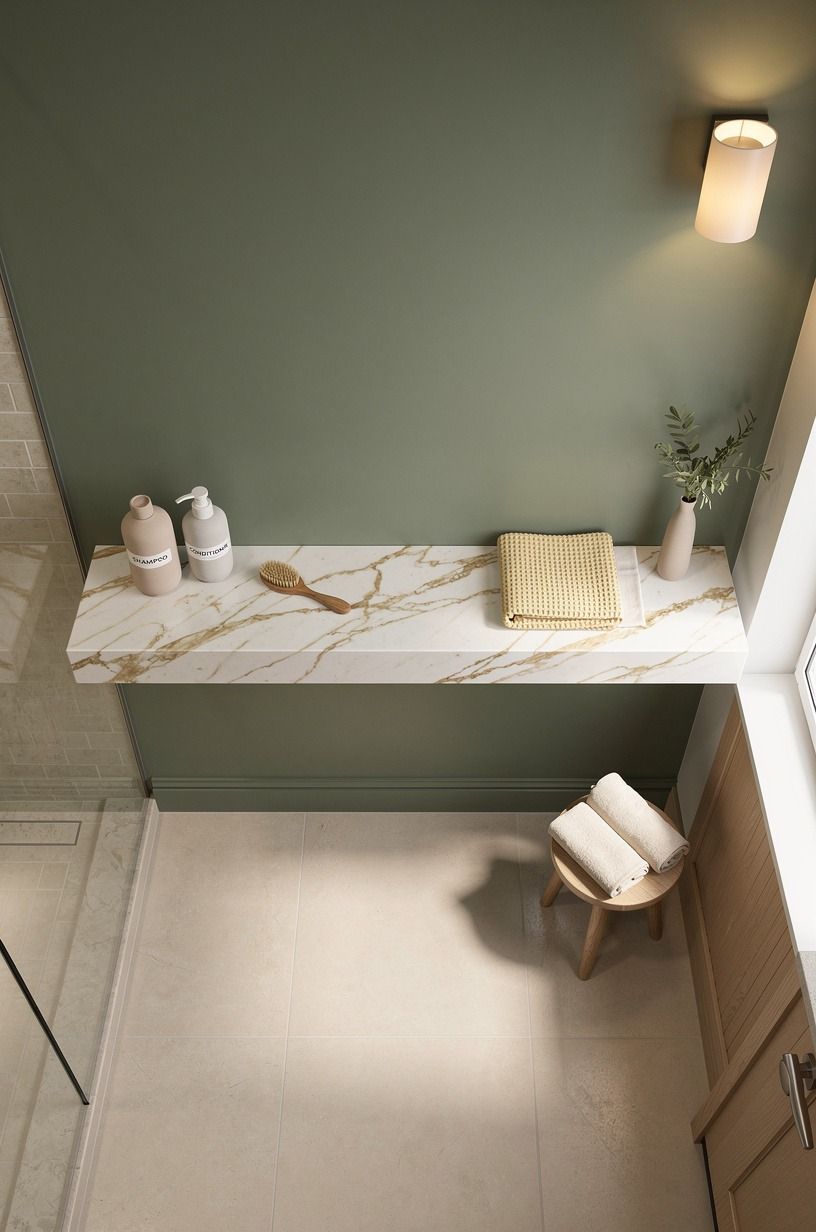Can a floating shower shelf carry a bold wall?