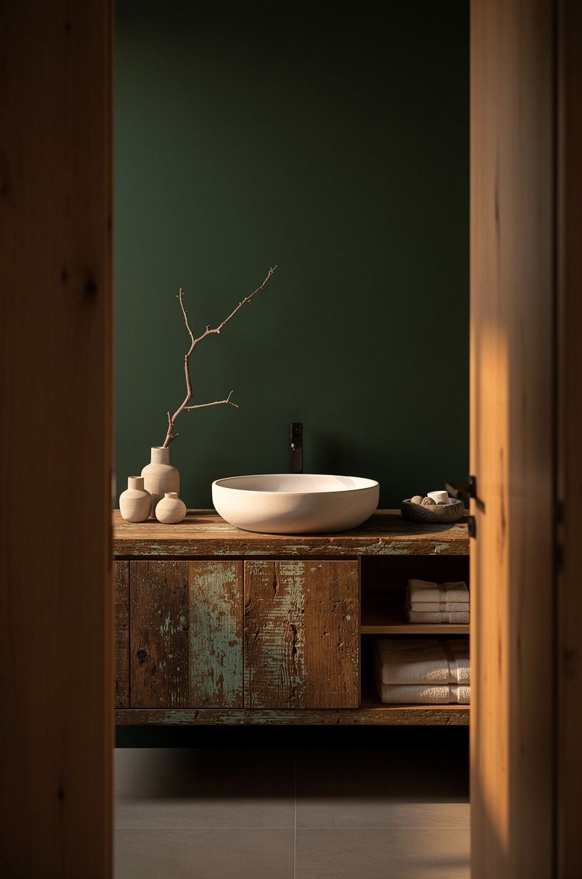 Center the tub on the vanity run (the symmetry reset)