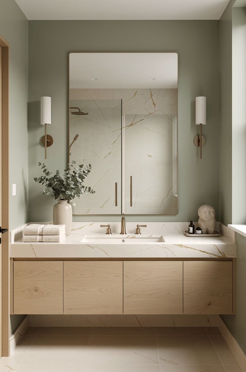 Choose a Quiet Grout for a Minimalist Ensuite Bathroom