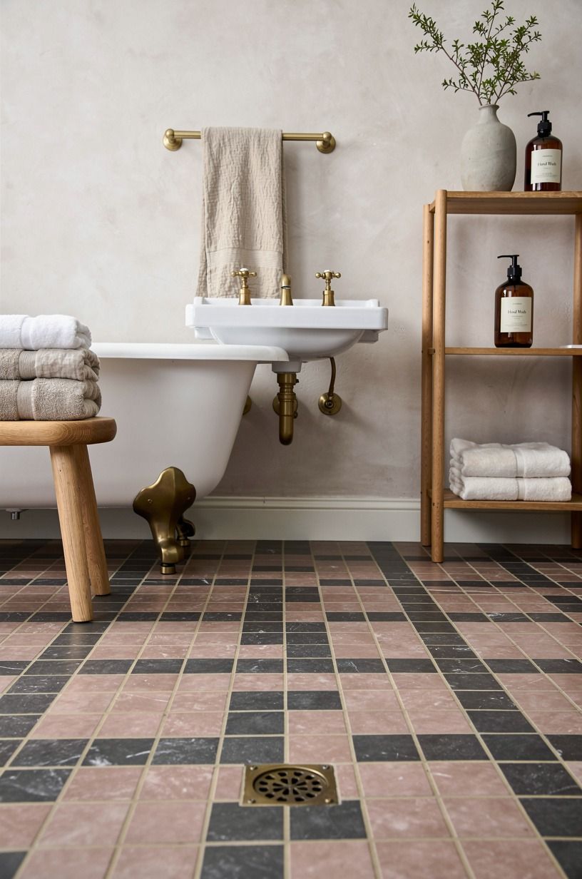 Choose a traditional English bathroom floor