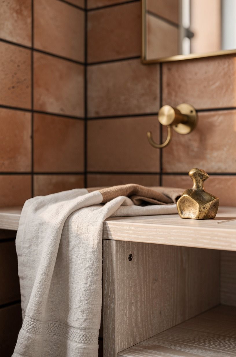 Choose black over bright white grout accents