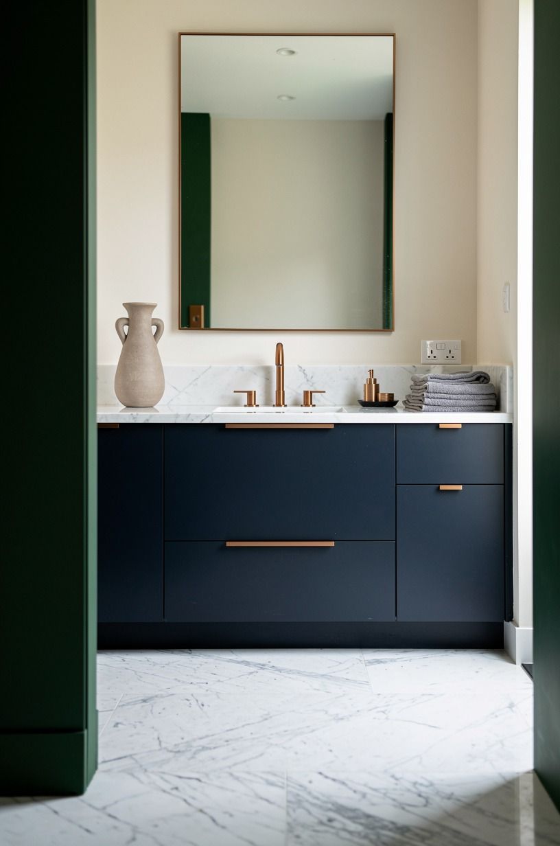 Choose green over gray for a bathroom with weak light