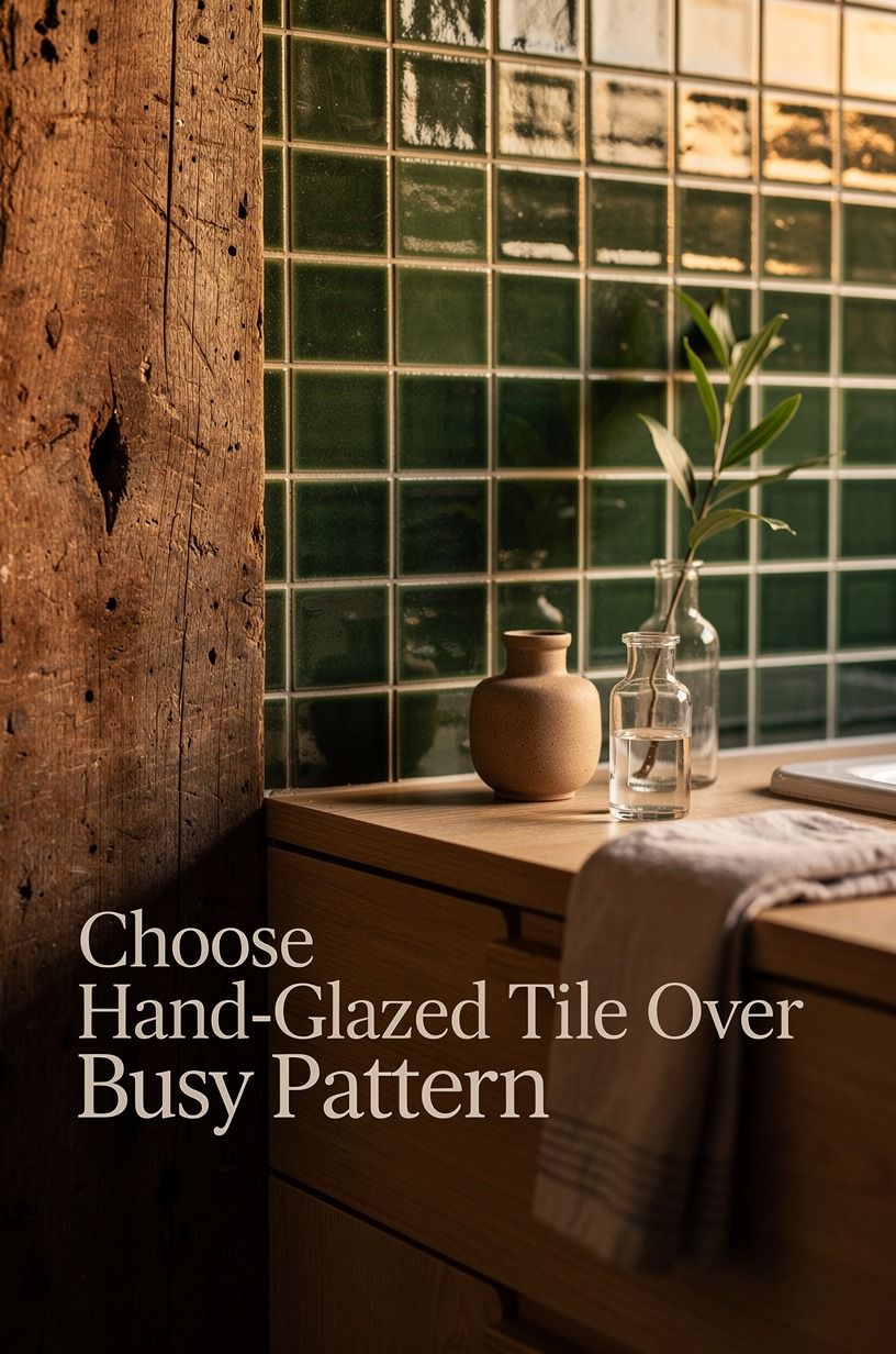 Choose Hand-Glazed Tile Over Busy Pattern