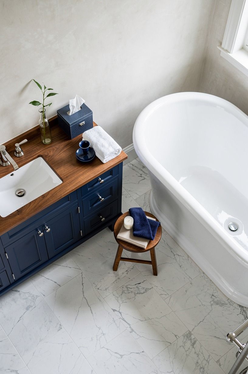 Choose limewash over busy coastal wallpaper