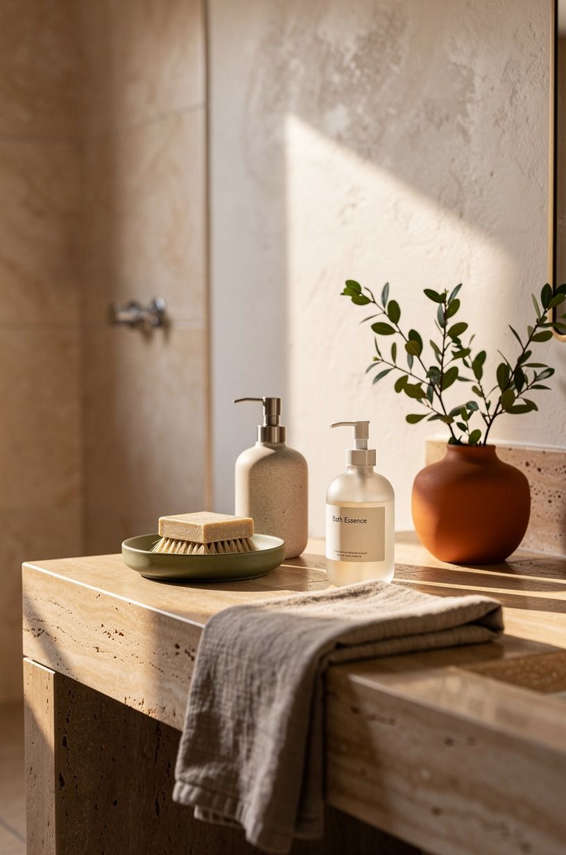 Choose quiet accessories over a crowded hotel look
