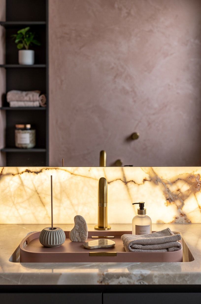 Create a ritual tray beside the sink