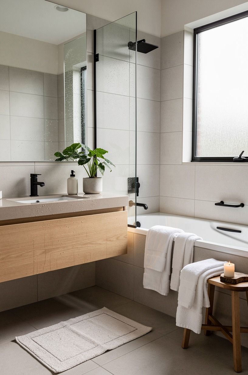 Finish with textiles that quiet the hard surfaces